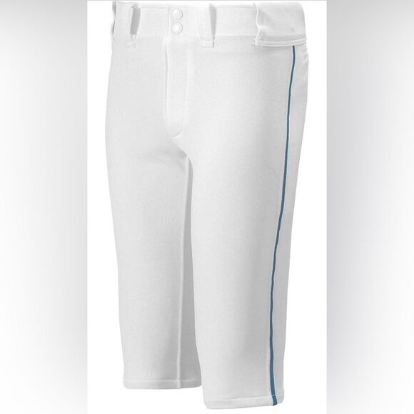 NWT Mizuno Youth Boy Premier Blue Piped Short Baseball White Pant XL Extra Large - Picture 1 of 2